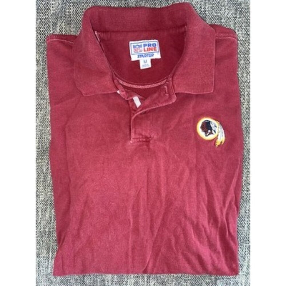 Vintage 90s Starter Pro Line Washington Redskins Mens Red Polo Shirt Medium